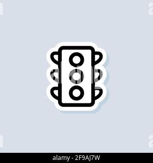 Traffic Light sticker. Traffic Light sign. Vector on isolated background. EPS 10. Stock Vector