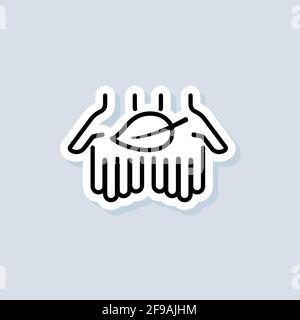 Save environment sticker. Eco safe sign. Symbol of natural products. Vector on isolated background. EPS 10. Stock Vector