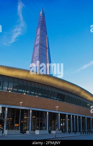 England, London, Southwark, London Bridge Train Station and The Shard Stock Photo