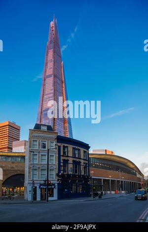 England, London, Southwark, London Bridge Train Station and The Shard Stock Photo