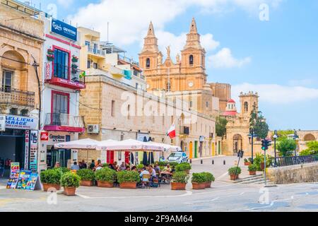 MELLIEHA, MALTA, JUNE 8, 2017: Parish Church of Mellieha, Malta Stock Photo