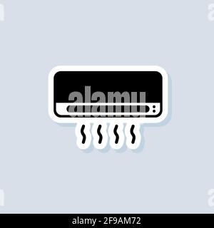 Air conditioner sticker. Air conditioning. Vector on isolated background. EPS 10. Stock Vector