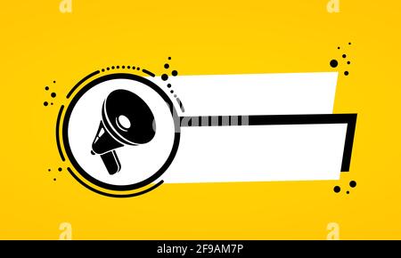 Megaphone with blank speech bubble banner. Loudspeaker. Label for business, marketing and advertising. Vector on isolated background. EPS 10. Stock Vector