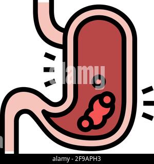 gastric disease color icon vector illustration Stock Vector