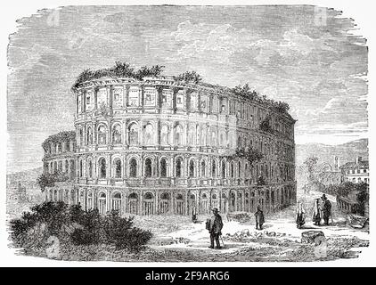 Flavian amphitheatre or Colosseum, Rome, late 1800s. Italy, Europe. Old 19th century engraved illustration from Souvenirs de la Reformation en Italie 1883 by John Stoughton (1807-1897) Stock Photo