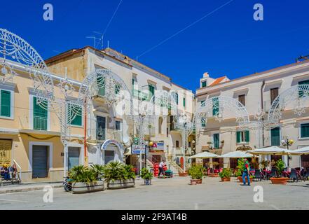 vieste, ITALY, MAY 10, 2014:  View of a small square in vieste, Italy. Stock Photo