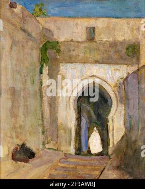 Gateway, Tangier, ca. 1910. Stock Photo