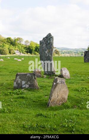 Prehistoric standing stones at Nether Largie, Kilmartin, Argyll, Scotland Stock Photo