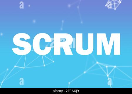 Word scrum on a blue background with constellations Stock Photo