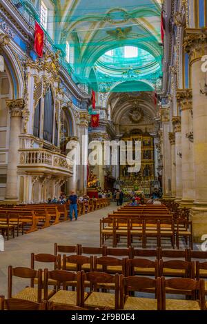 MODICA, ITALY, APRIL 26, 2017: Interior of the cathedral of saint George in Modica, Sicily, Italy Stock Photo