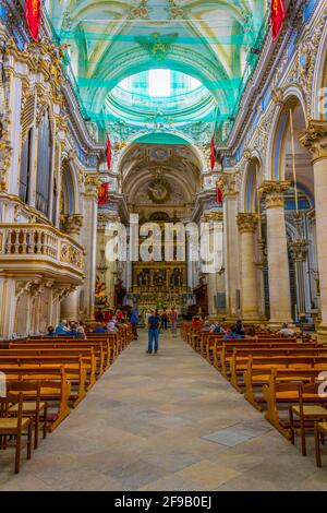 MODICA, ITALY, APRIL 26, 2017: Interior of the cathedral of saint George in Modica, Sicily, Italy Stock Photo