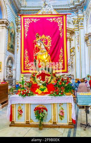 MODICA, ITALY, APRIL 26, 2017: Interior of the cathedral of saint George in Modica, Sicily, Italy Stock Photo