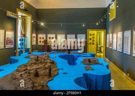 MODICA, ITALY, APRIL 26, 2017: Interior of the museum of chocolate in Modica, Sicily, Italy Stock Photo