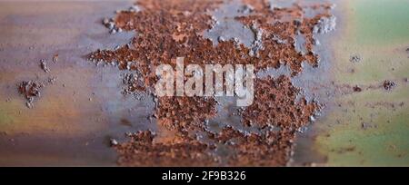 Very old peeling color rusted metal texture Stock Photo