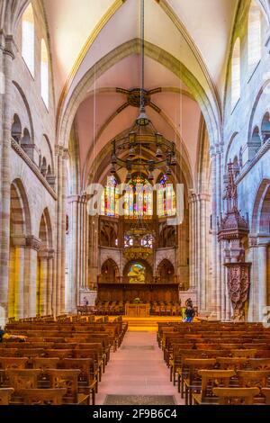 Interior of Basel Cathedral Munster, city of Basel, Canton Basel Stadt ...