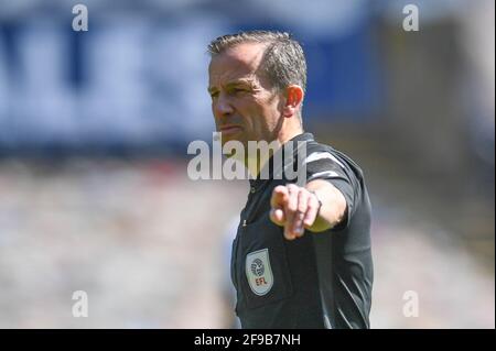 Swansea, UK. 17th Apr, 2021. referee Keith Stroud, during the game in Swansea, UK on 4/17/2021. (Photo by Mike Jones/News Images/Sipa USA) Credit: Sipa USA/Alamy Live News Stock Photo