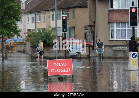 Flooding on Abingdon Road west Oxford after unseasonal heavy rain