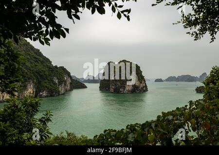 Islands of the Ha Long Bay of Vietnam Stock Photo