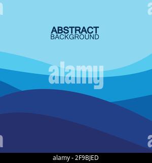 Blue wave vector abstract background flat design stock illustration Stock Vector