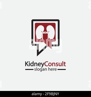 Kidney Consult logo designs concept vector, Kidney Healthcare logo template,Urology logo vector template. Stock Vector