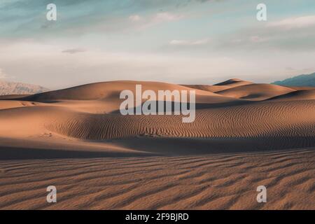 Rising dunes at Mesquite Flat in Death Valley, California.