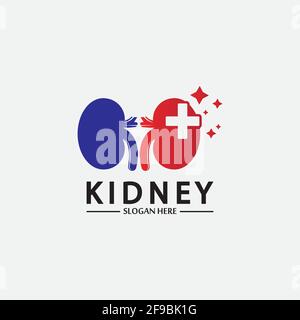 Health and Care Kidney Logo Design Concept. Urology Logo Vector Template Stock Vector
