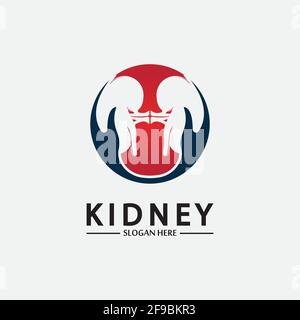 Health and Care Kidney Logo Design Concept. Urology Logo Vector Template Stock Vector