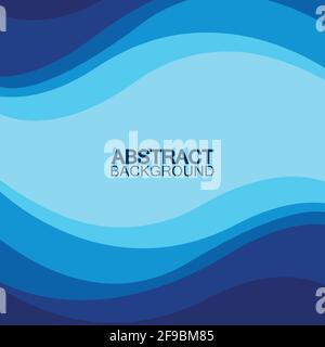 Blue wave vector abstract background flat design stock illustration Stock Vector