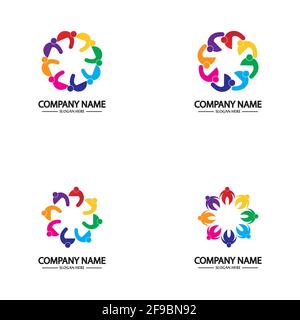 Community, network and social icon design template Stock Vector