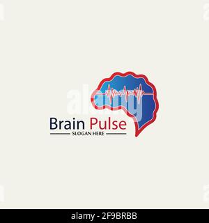 Health  Brain pulse  Logo Template Design Vector, Emblem, Design Concept, Creative Symbol, Icon. Stock Vector