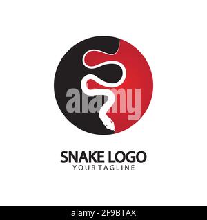 Snake logo template design. Vector illustration. Stock Vector