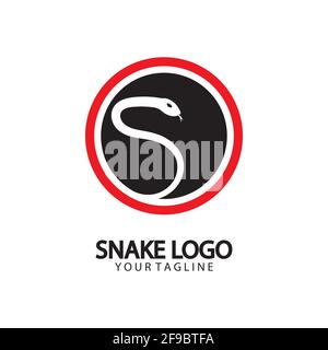 Snake logo template design. Vector illustration. Stock Vector