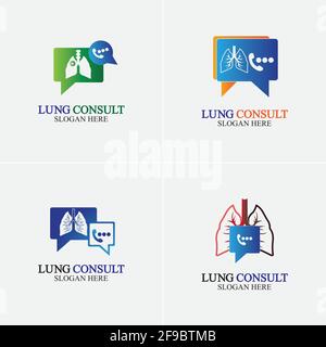 Lungs Consult Logo designs vector, Lungs Forum logo template, Lungs Care icon. Stock Vector