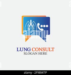 Lungs Consult Logo designs vector, Lungs Forum logo template, Lungs Care icon. Stock Vector