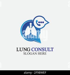 Lungs Consult Logo designs vector, Lungs Forum logo template, Lungs Care icon. Stock Vector