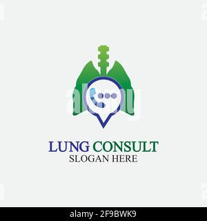 Lungs Consult Logo designs vector, Lungs Forum logo template, Lungs Care icon. Stock Vector