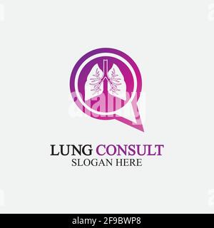 Lungs Consult Logo designs vector, Lungs Forum logo template, Lungs Care icon. Stock Vector