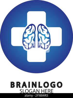 Brain logo designs concept vector, Health Brain Pulse logo, Brain care  logo template vector Stock Vector