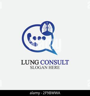 Lungs Consult Logo designs vector, Lungs Forum logo template, Lungs Care icon. Stock Vector