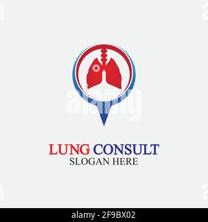 Lungs Consult Logo designs vector, Lungs Forum logo template, Lungs Care icon. Stock Vector