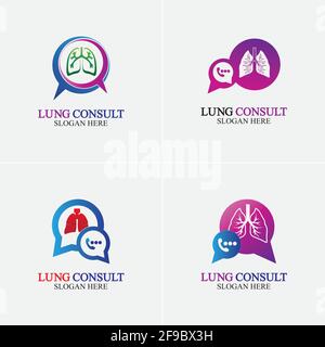 Lungs Consult Logo designs vector, Lungs Forum logo template, Lungs Care icon. Stock Vector