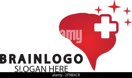 Brain logo designs concept vector, Health Brain Pulse logo, Brain care  logo template vector Stock Vector