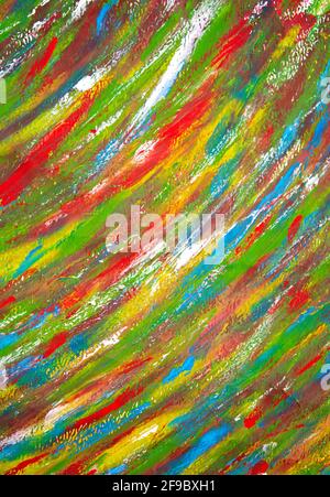 Multicolored brush strokes on white paper. Abstract creative Stock Photo