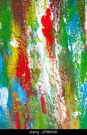 Multicolored brush strokes on white paper. Abstract creative background Stock Photo