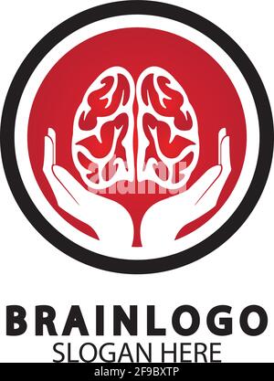 Brain logo designs concept vector, Health Brain Pulse logo, Brain care  logo template vector Stock Vector