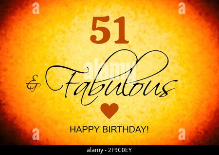 51st birthday card wishes illustration Stock Photo - Alamy