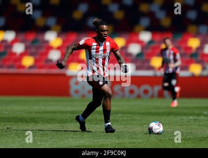 Brentford Community Stadium, London, UK. 17th Apr, 2021. English Football League Championship Football, Brentford FC versus Millwall; Ivan Toney of Brentford Credit: Action Plus Sports/Alamy Live News Stock Photo