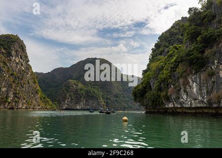 Islands of the Ha Long Bay of Vietnam Stock Photo