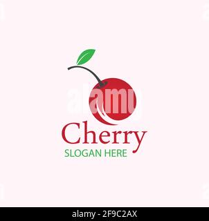 Cherry logo design template. vector illustration. Stock Vector