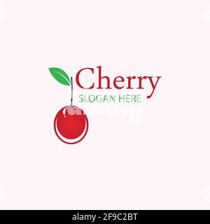 Cherry logo design template. vector illustration. Stock Vector
